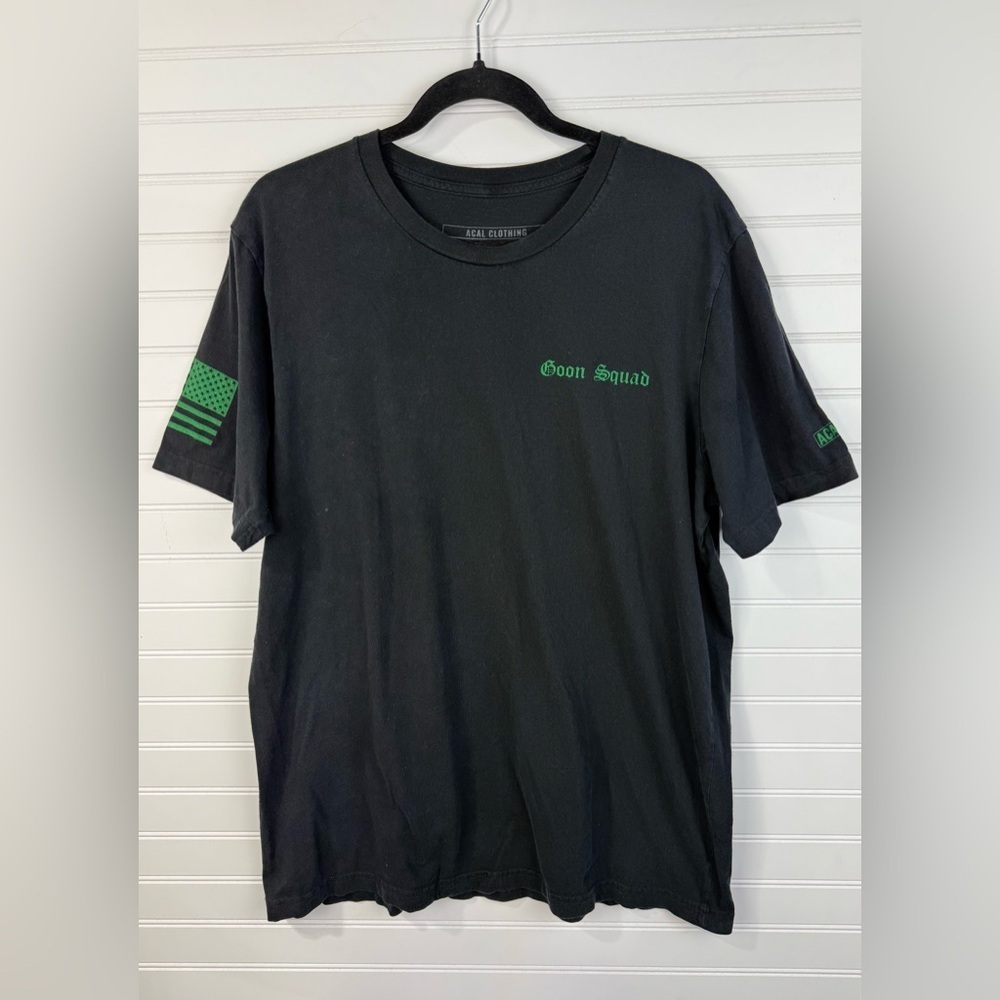 Men's Black & Green ACAL Clothing 'Goon Squad' Graphic Tee. Size XL. USA Made.